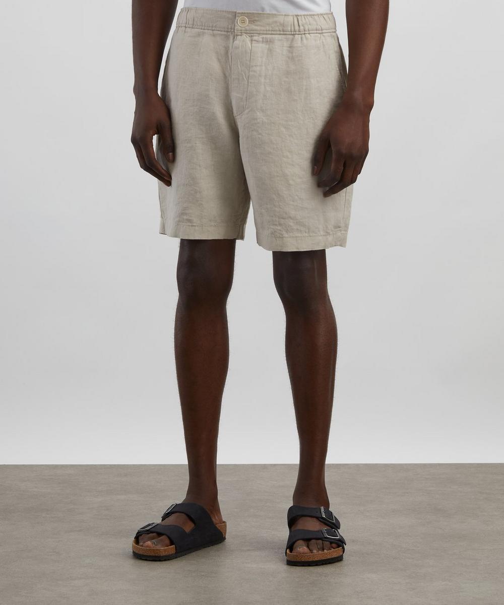 Liberty London Wax London Kurt Washed Beige Linen Shorts