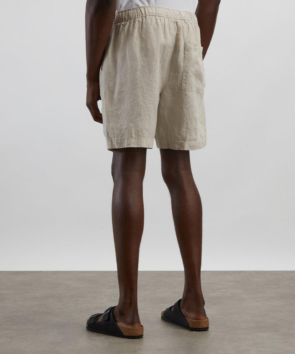 Liberty London Wax London Kurt Washed Beige Linen Shorts
