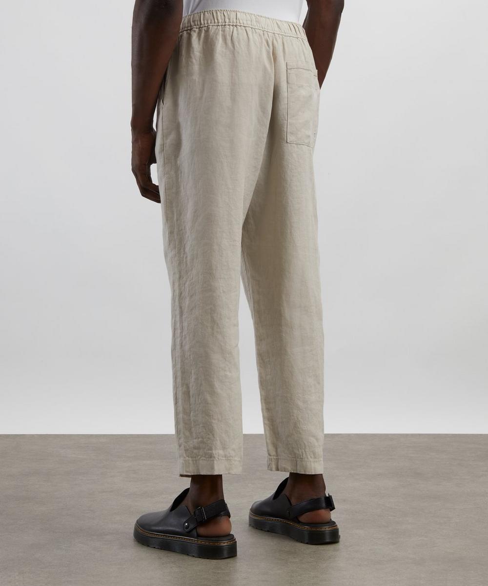 Liberty London Wax London Kurt Washed Beige Linen Trousers