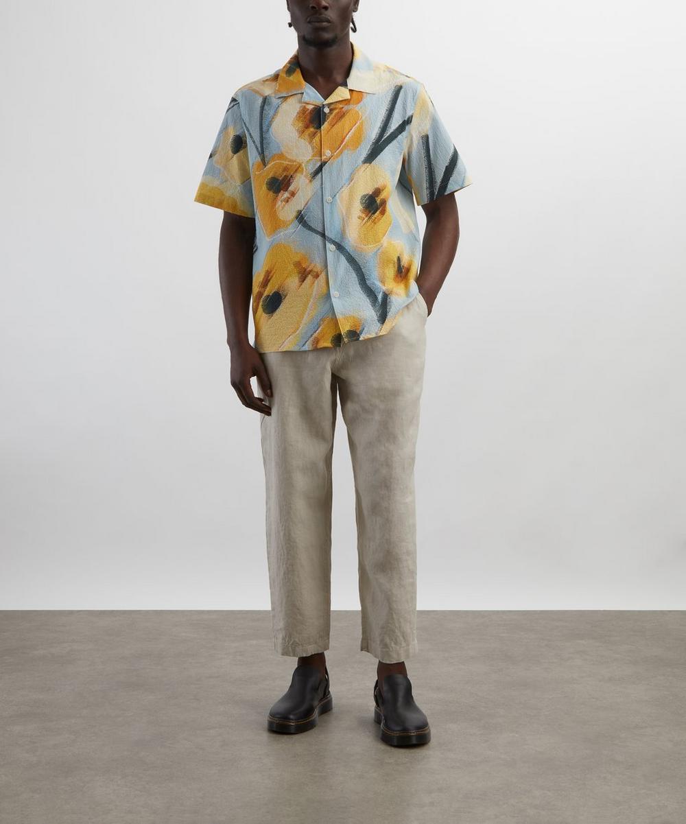 liberty london Wax London Kurt Washed Beige Linen Trousers