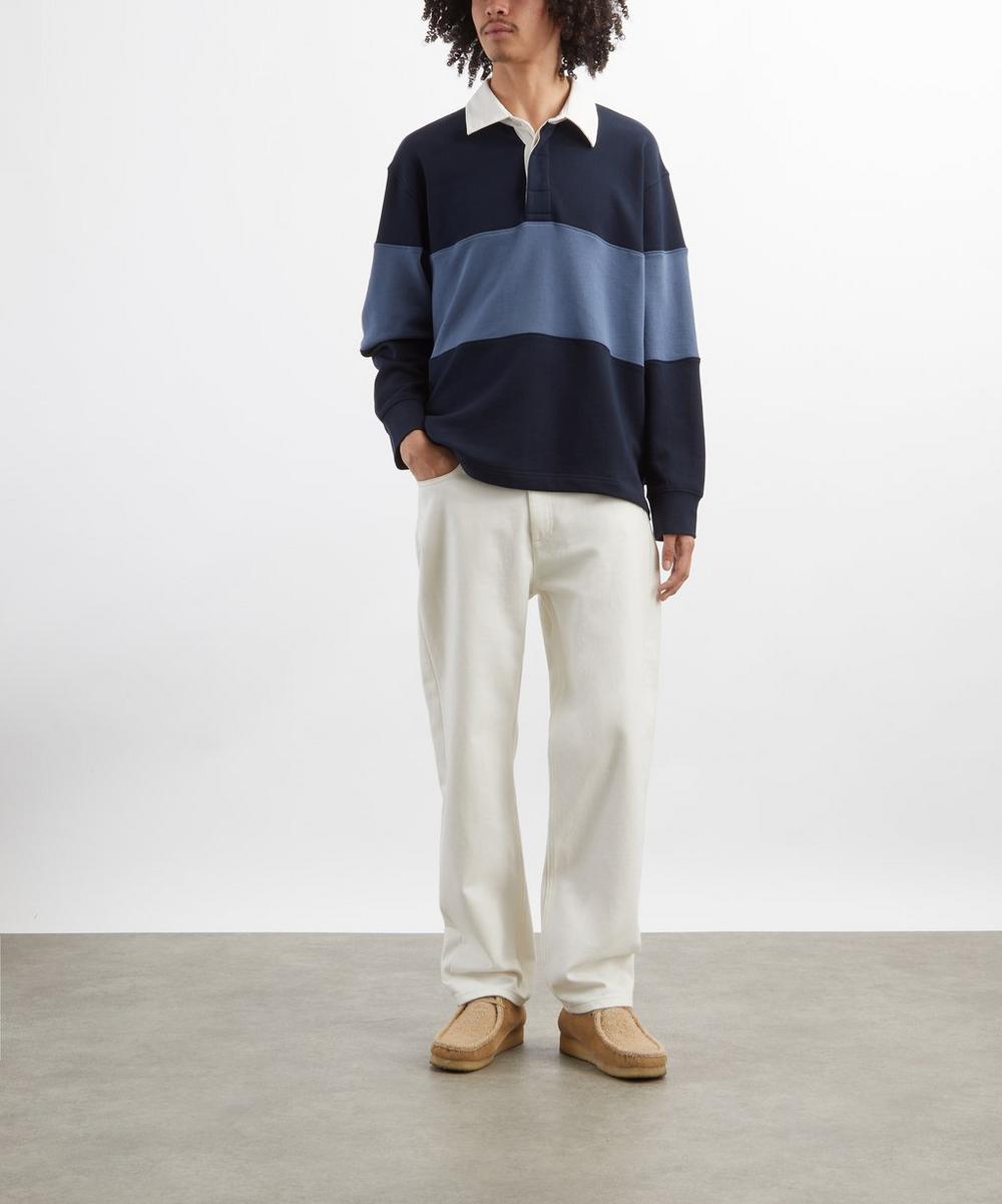 liberty london Wax London Rowhill Panelled Rugby Shirt