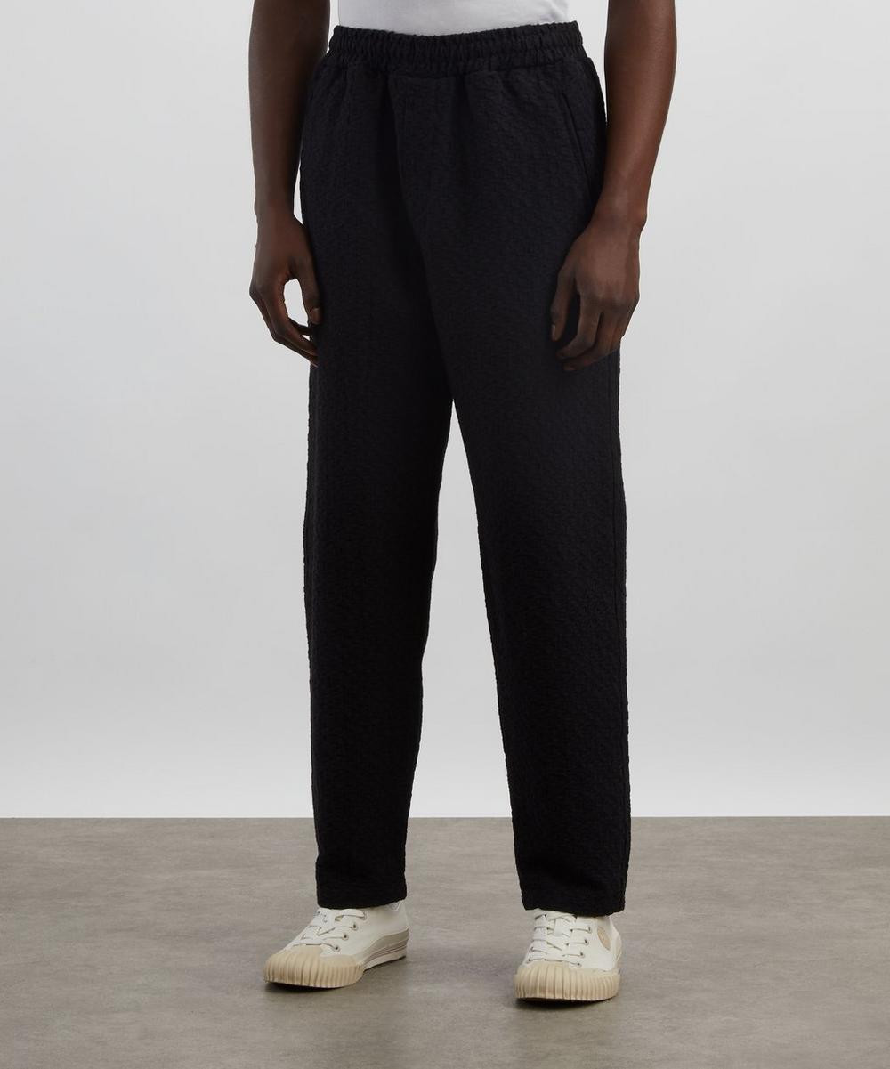 Liberty London Wax London Tyne Black Floral Diamond Cotton Trousers