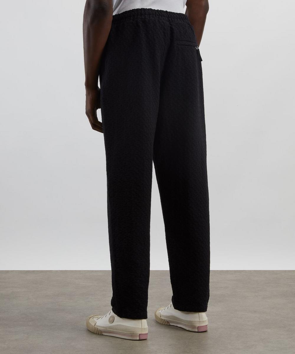 Liberty London Wax London Tyne Black Floral Diamond Cotton Trousers