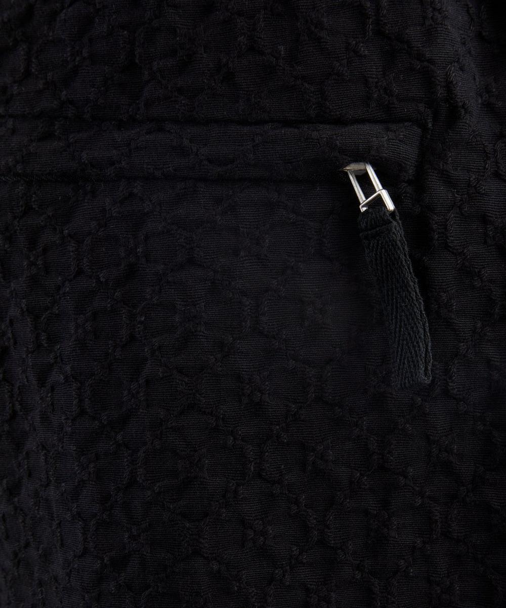 Liberty London Wax London Tyne Black Floral Diamond Cotton Trousers