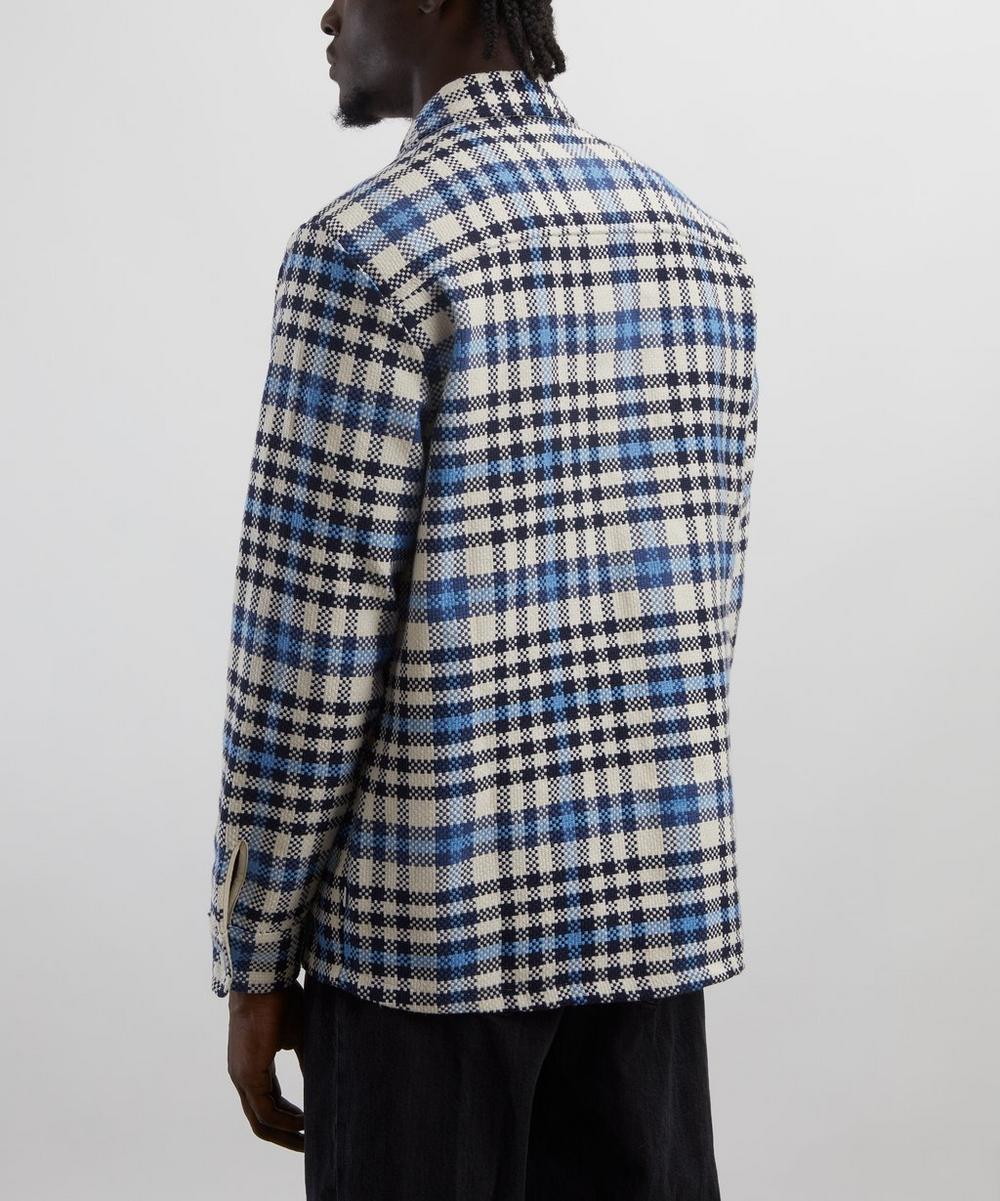 Liberty London Wax London Whiting Ecru-Blue Strand Check Overshirt