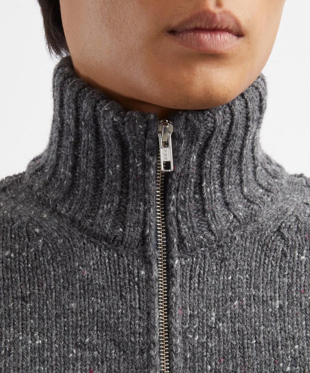 Liberty London YMC Charcoal Grey Nova Zip-Up Cardigan