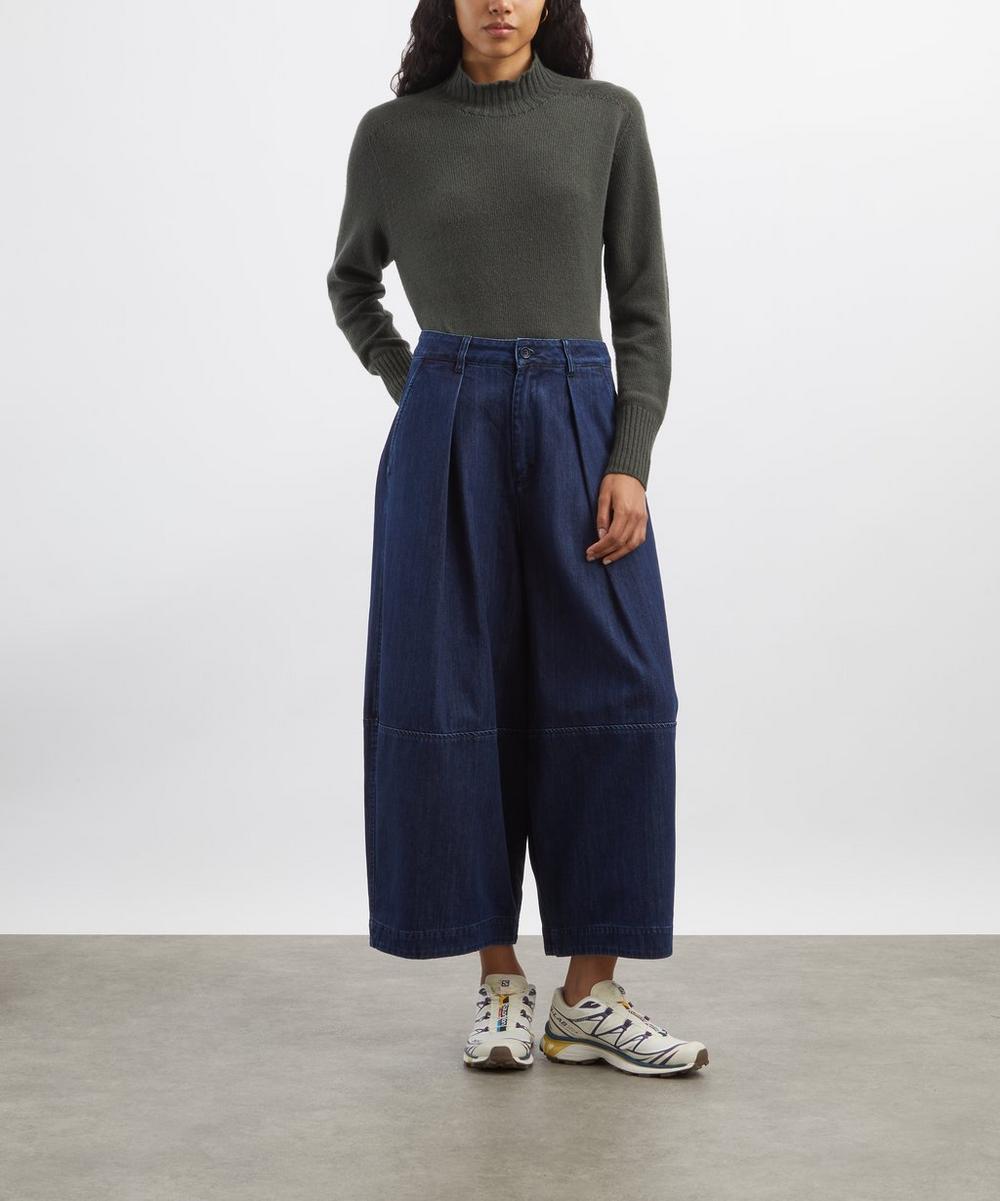 liberty london YMC Green Bryter Cashmere-Merino Wool Jumper