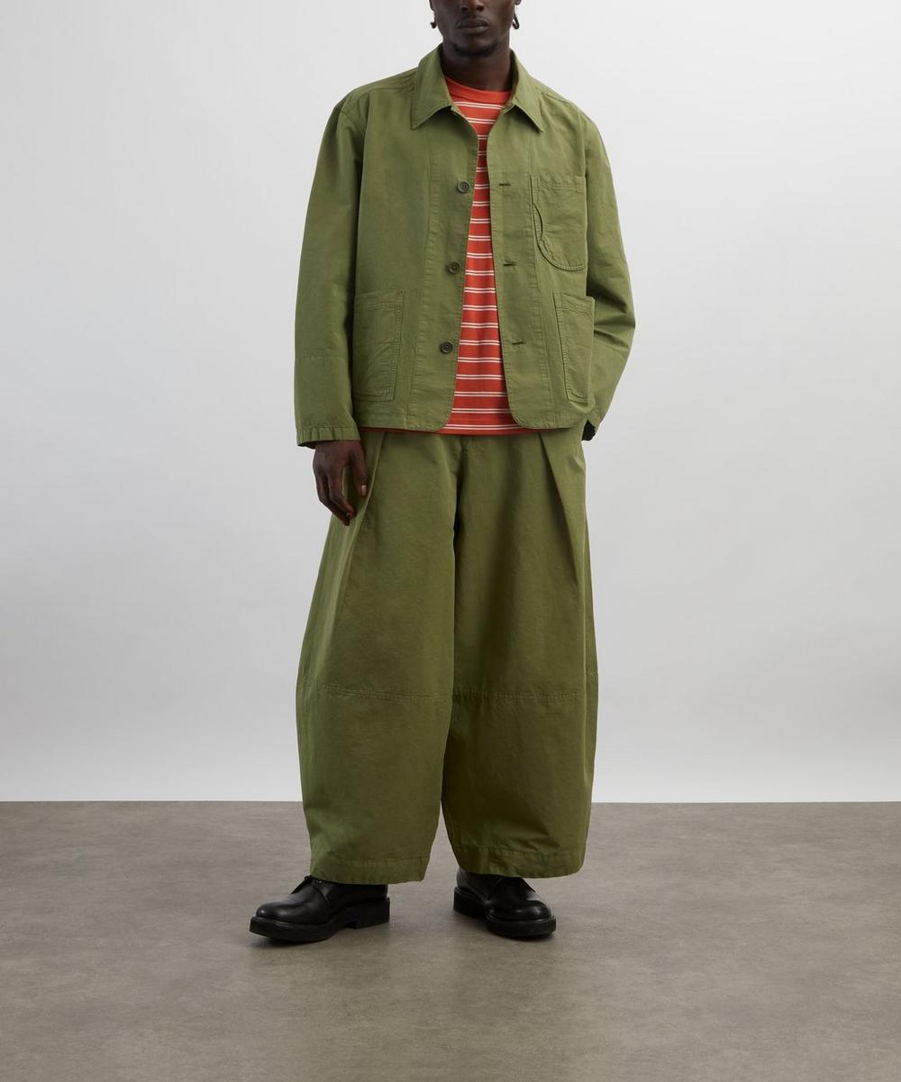 liberty london YMC Green Deadbeat Cotton-Linen Trousers