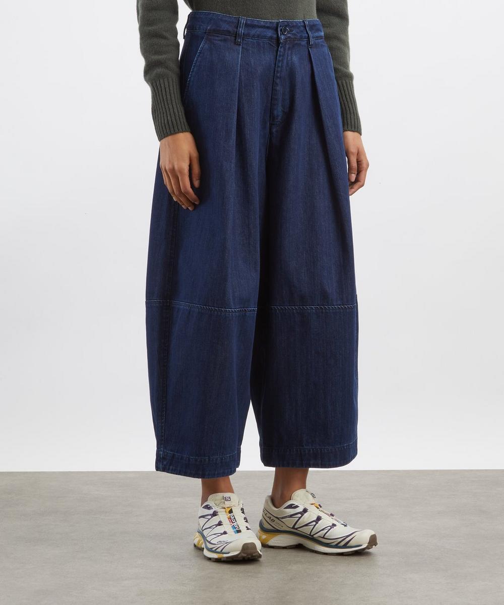 Liberty London YMC Indigo Earth Deadbeat Wide-Leg Trousers