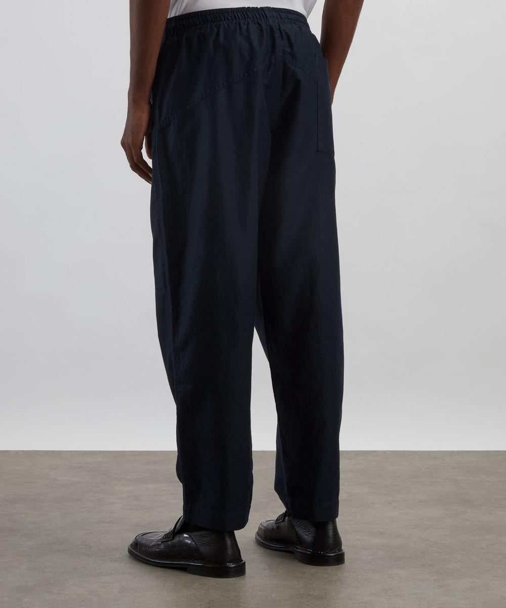 Liberty London YMC Navy Alva Cotton-Linen Moleskin Trousers