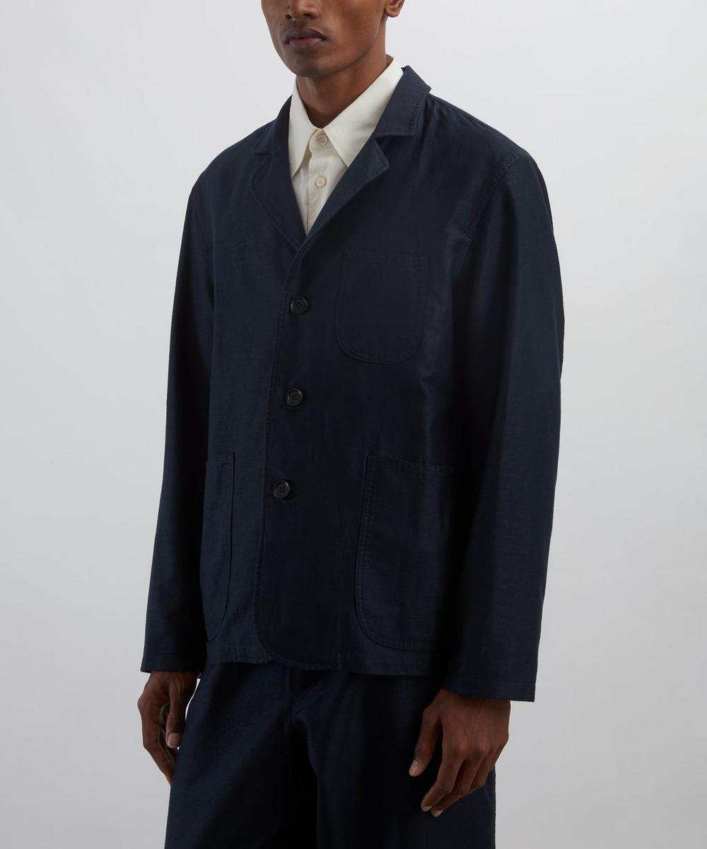 Liberty London YMC Navy Scutters Cotton-Linen Moleskin Blazer