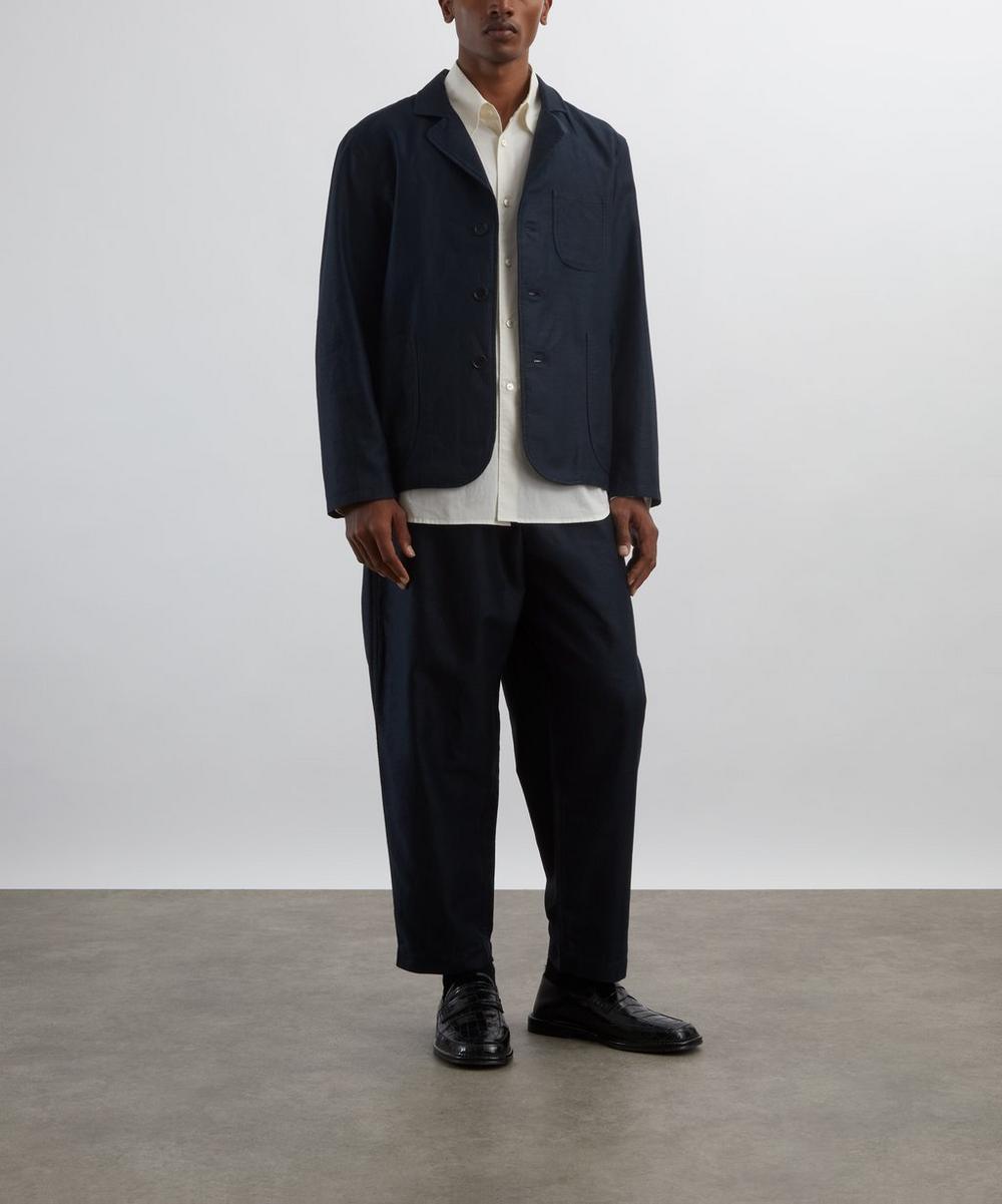 liberty london YMC Navy Scutters Cotton-Linen Moleskin Blazer