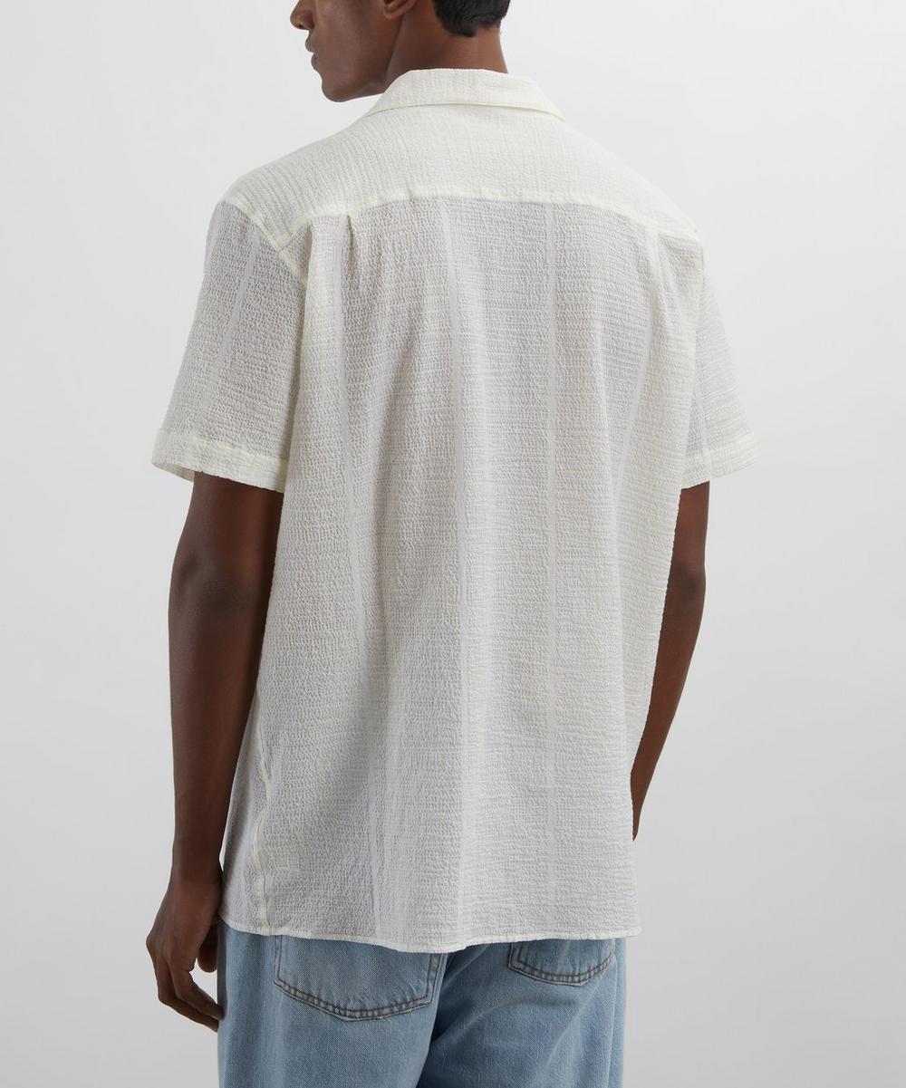 Liberty London YMC White Malick Seersucker Short-Sleeve Shirt