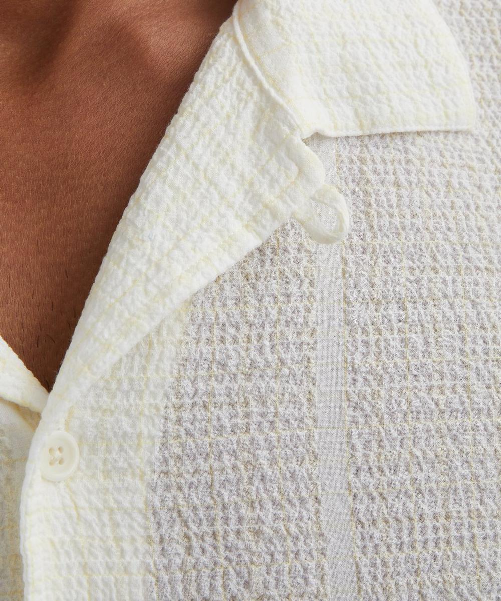 Liberty London YMC White Malick Seersucker Short-Sleeve Shirt