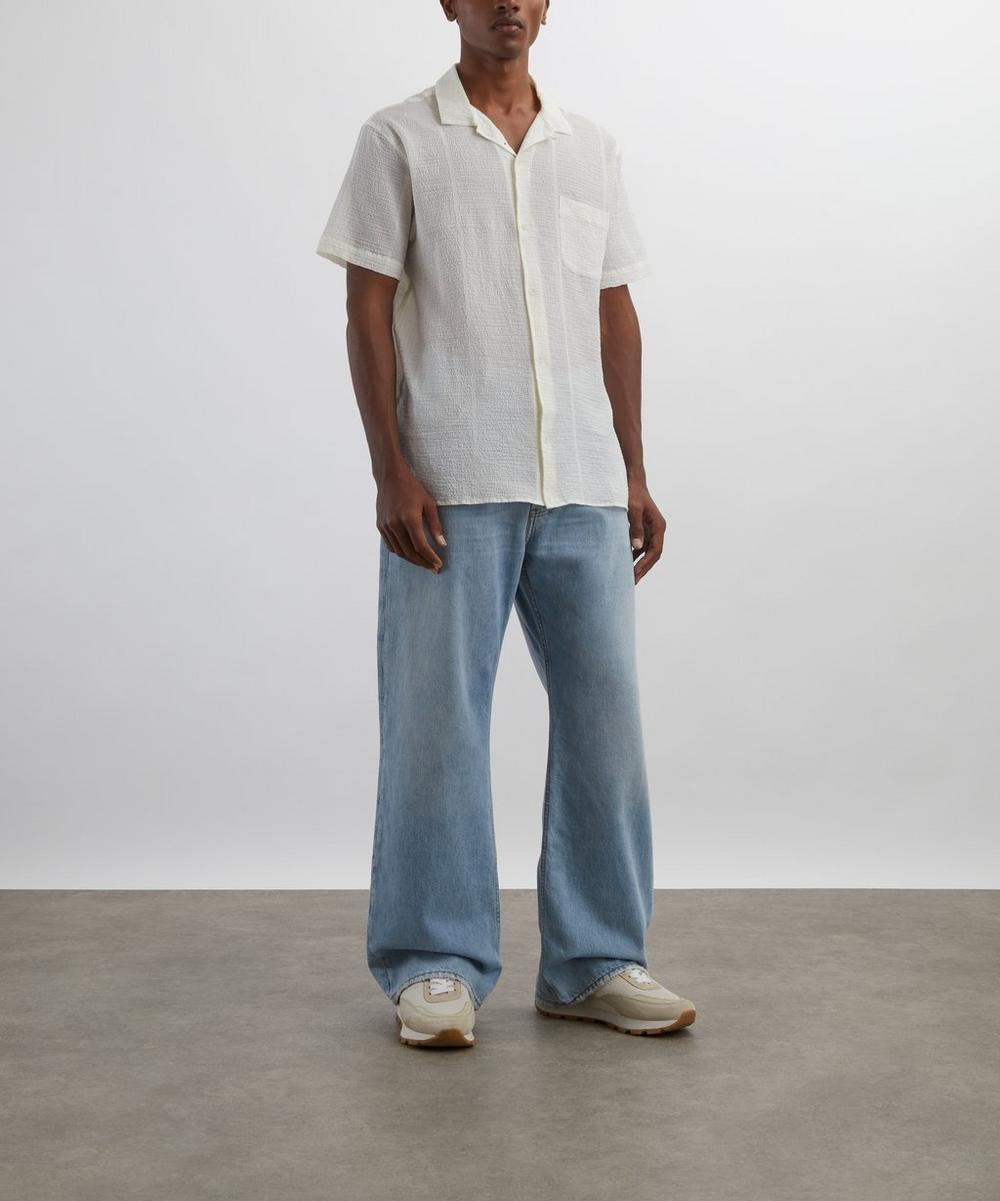 liberty london YMC White Malick Seersucker Short-Sleeve Shirt