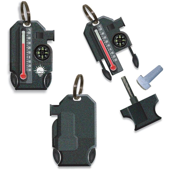 liberty mountain OUTSIDER THERMOMETER KEYCHAIN AND FIRE STRIKER