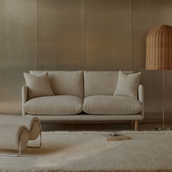 Life Interiors Bell Floor Lamp (Chrome / Natural Rattan)