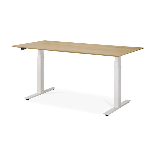 Life Interiors Bok Rectangle Adjustable Desk With Cable Management UK (Oak White 160cm)
