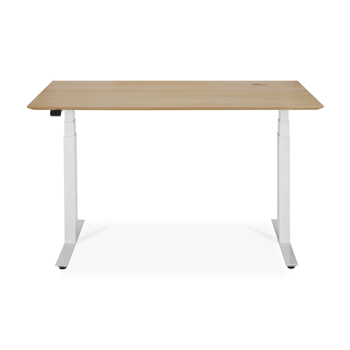life interiors Bok Rectangle Adjustable Desk with Cable management UK (Oak White 140cm)