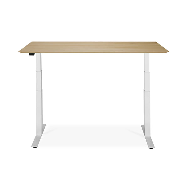 Life Interiors Bok Rectangle Adjustable Desk With Cable Management EU (Oak White 160cm)
