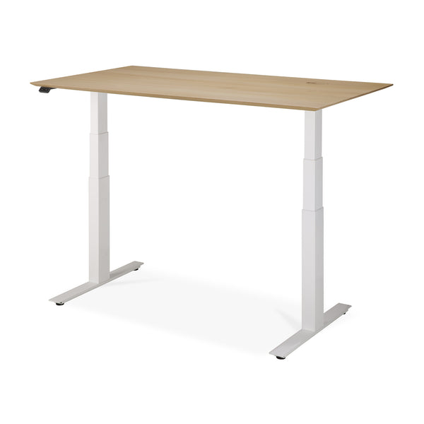 Life Interiors Bok Rectangle Adjustable Desk With Cable Management EU (Oak White 140cm)
