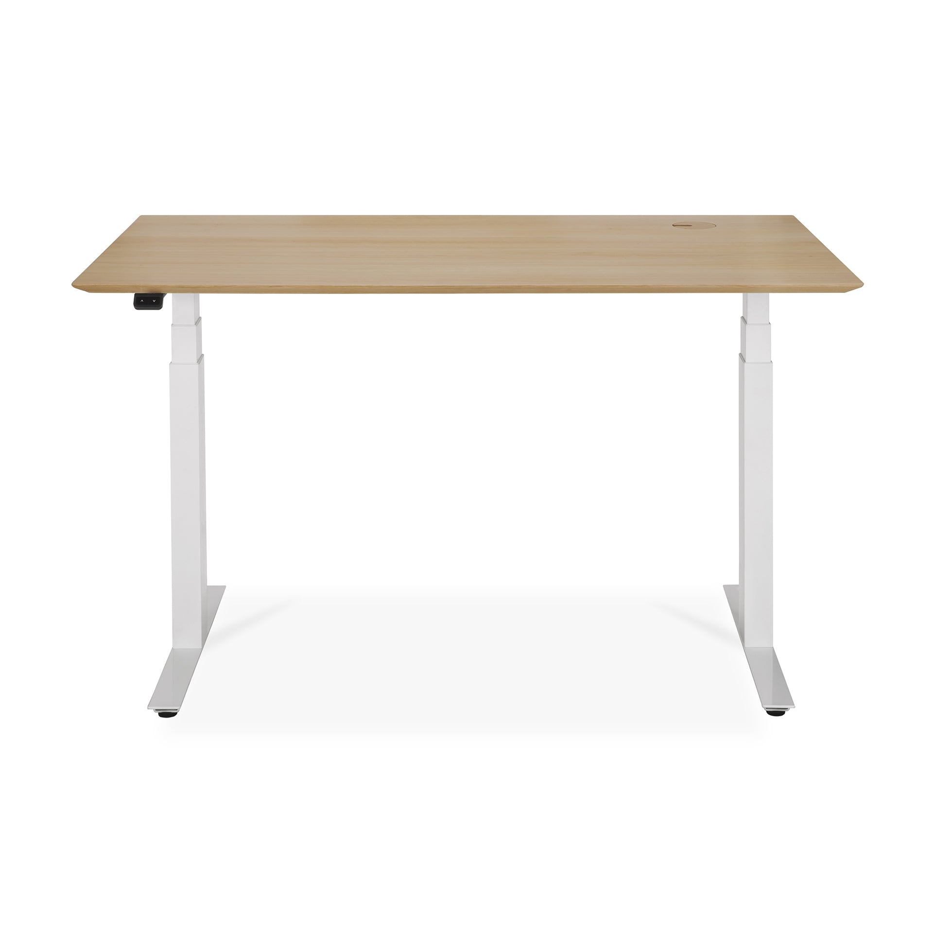 life interiors Bok Rectangle Adjustable Desk with Cable management EU (Oak White 140cm)