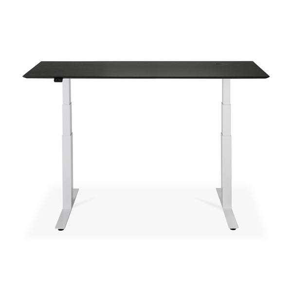 Life Interiors Bok Rectangle Adjustable Desk With Cable Management EU (Oak Black White 160cm)