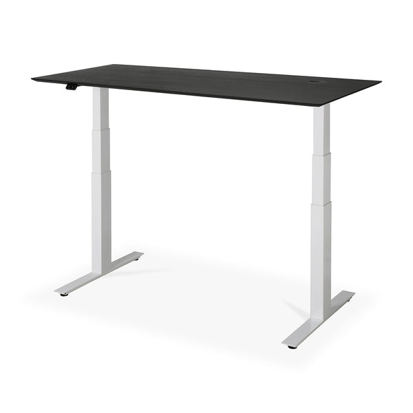 Life Interiors Bok Rectangle Adjustable Desk With Cable Management EU (Oak Black White 160cm)