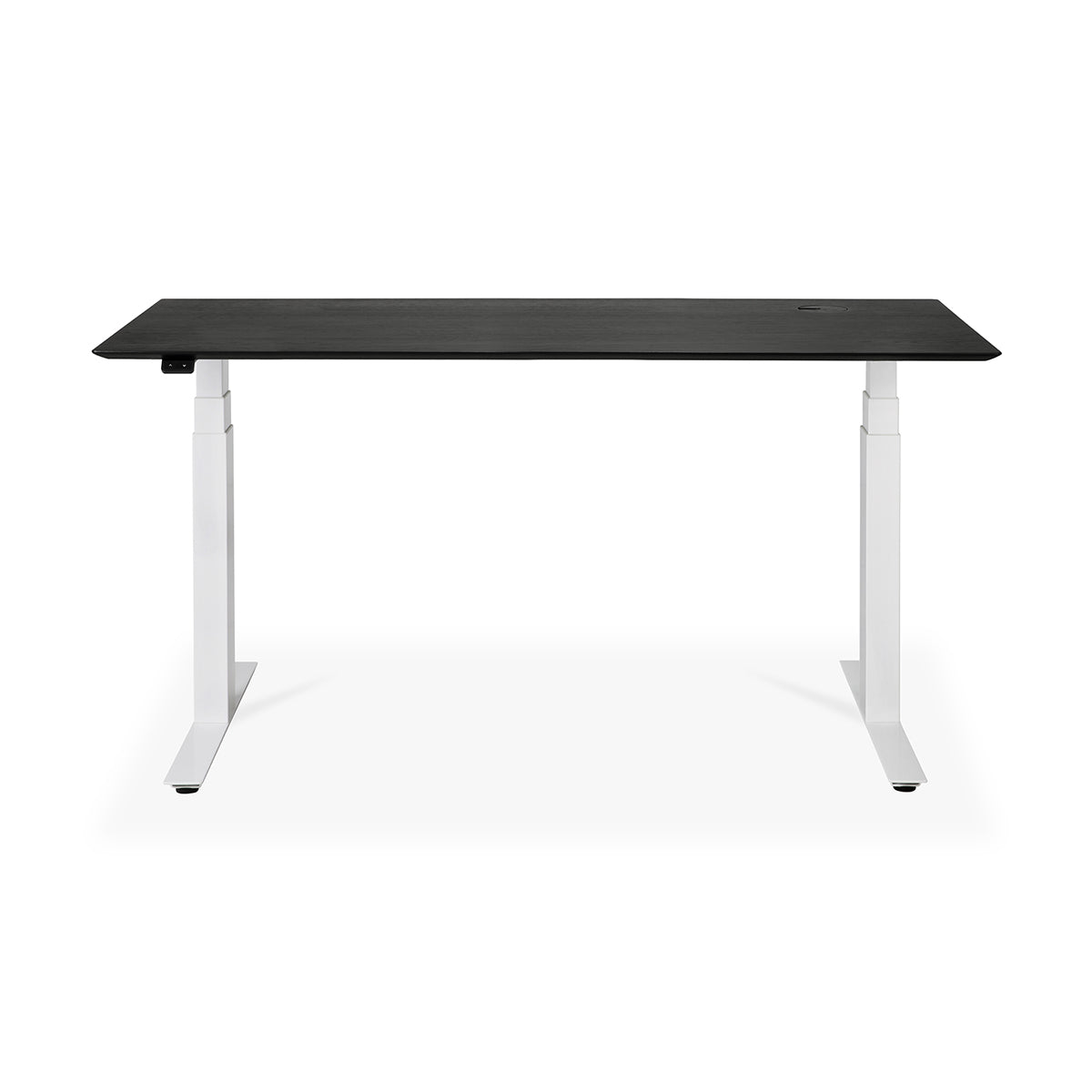 life interiors Bok Rectangle Adjustable Desk with Cable management EU (Oak Black White 160cm)