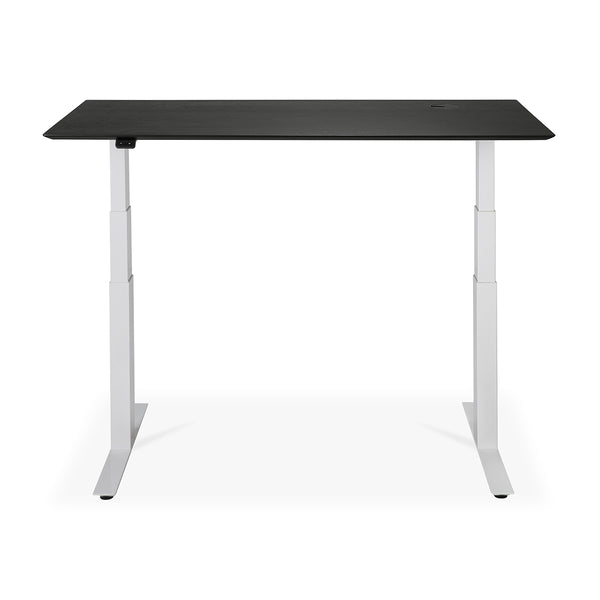 Life Interiors Bok Rectangle Adjustable Desk With Cable Management EU (Oak Black White 140cm)