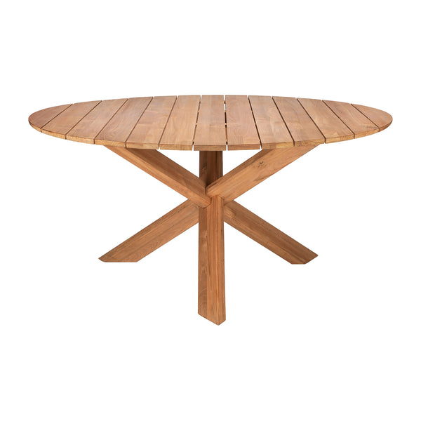 Life Interiors Circle Outdoor Dining Table (Teak 136cm)