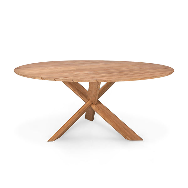 Life Interiors Circle Outdoor Round Dining Table (Teak 163cm)