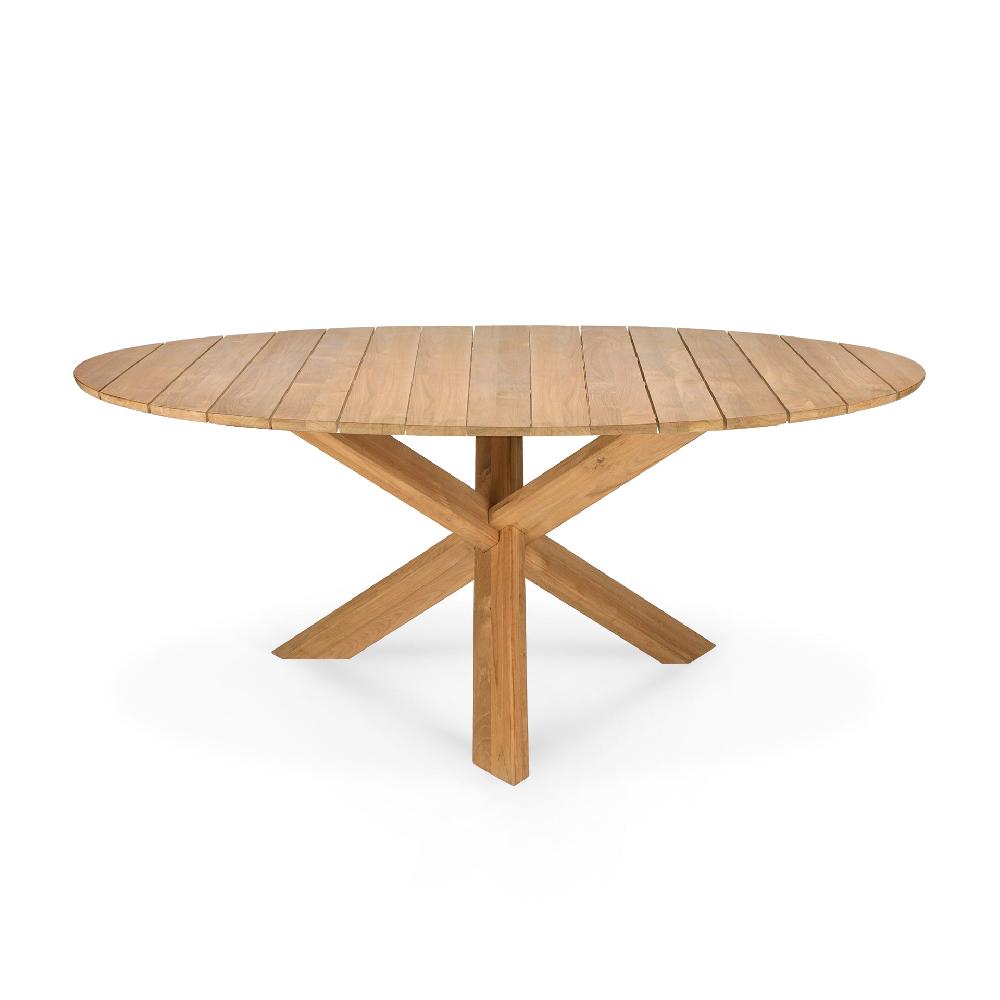 life interiors Circle Outdoor Round Dining Table (Teak 163cm)