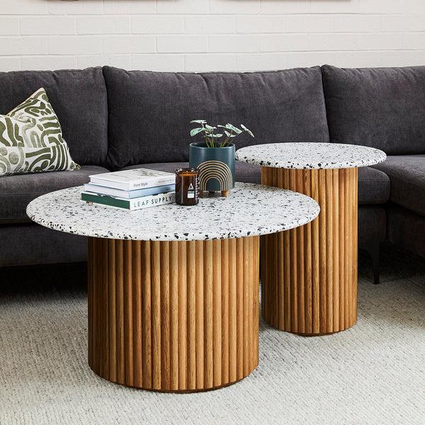 Life Interiors Cosmos Coffee Table (Oak Terrazzo 85cm)