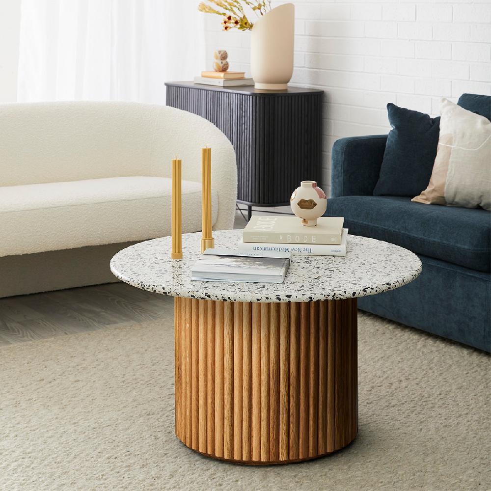 life interiors Cosmos Coffee Table (Oak Terrazzo 85cm)