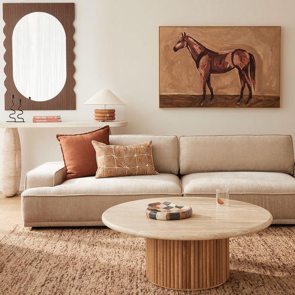 Life Interiors Cosmos Coffee Table (Oak Travertine 100cm)