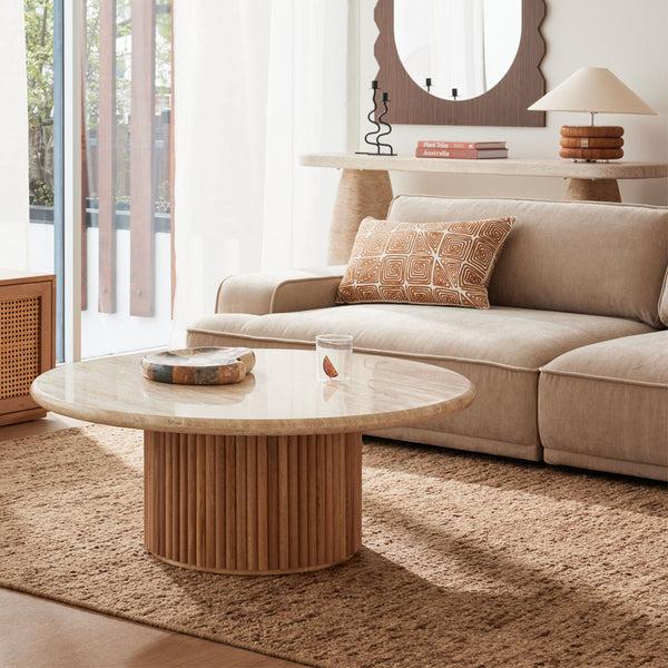 Life Interiors Cosmos Coffee Table (Oak Travertine 100cm)
