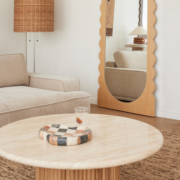 Life Interiors Cosmos Coffee Table (Oak Travertine 100cm)