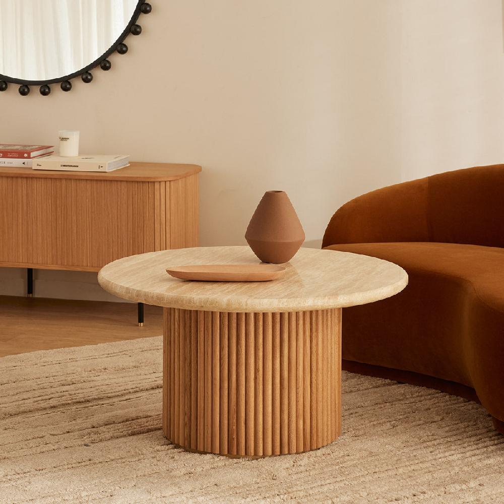 life interiors Cosmos Coffee Table (Oak Travertine 85cm)