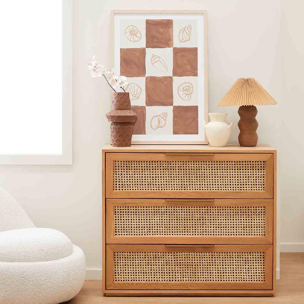 life interiors Cuba Rattan 3 Drawer Chest of Drawers