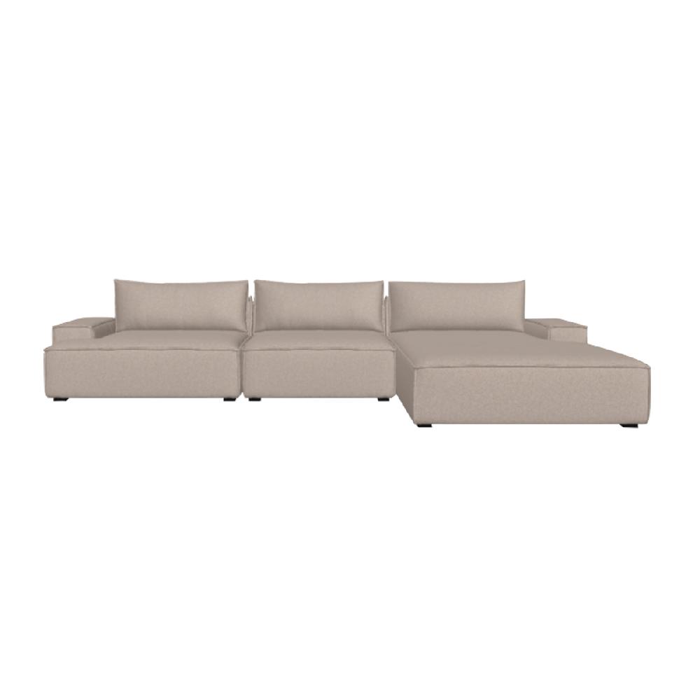 life interiors Daphne 3 Seater Modular Right Chaise Sofa