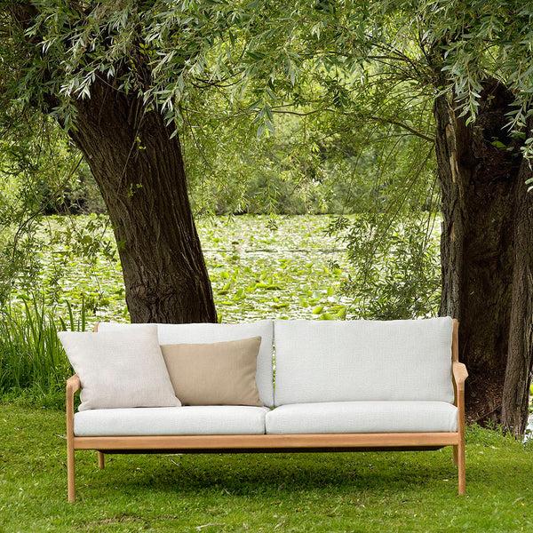 Life Interiors Jack Outdoor Fabric 3 Seater Sofa (Teak Off White)