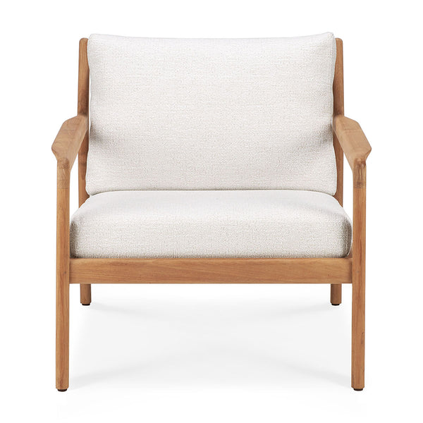 Life Interiors Jack Outdoor Fabric Lounge Chair (Teak Off White)