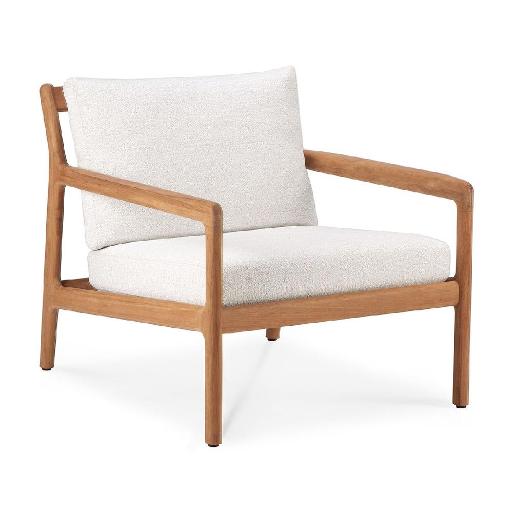 life interiors Jack Outdoor Fabric Lounge Chair (Teak Off White)