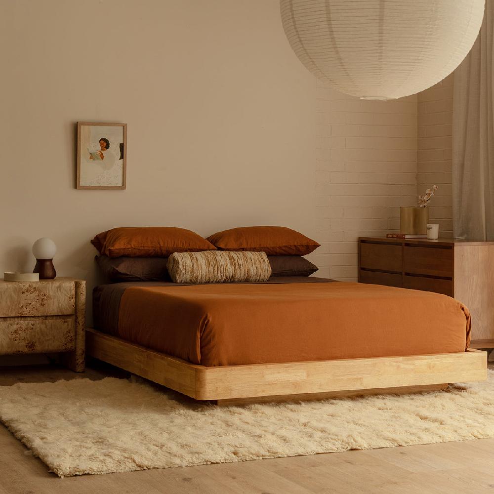 life interiors Kami Timber Platform Queen Bed Frame