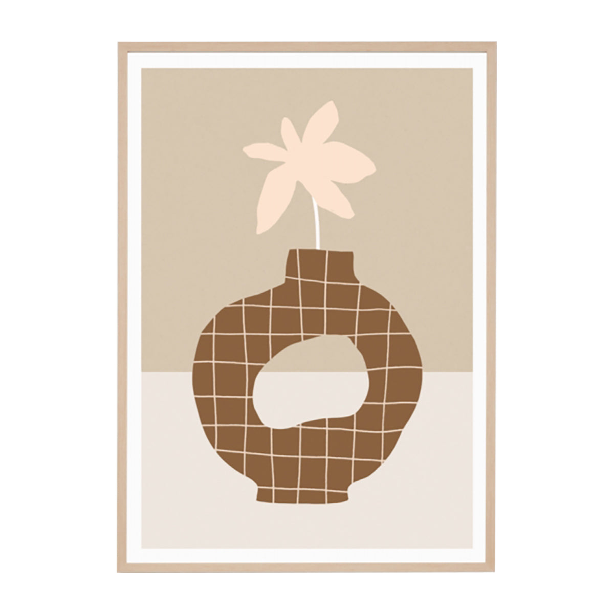 life interiors Abstract Vase 1 Framed Print (Nutmeg)