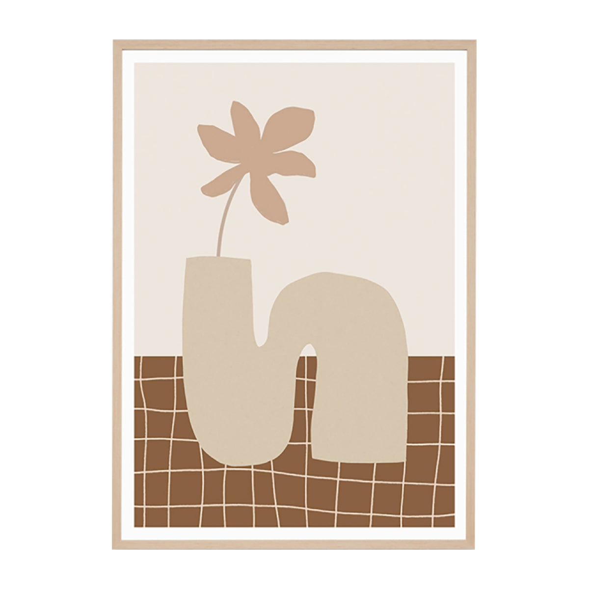 life interiors Abstract Vase 2 Framed Print (Nutmeg)