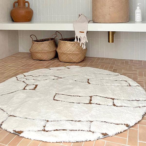 Life Interiors Alayna Tribal Round Shag Rug