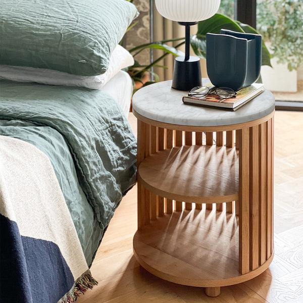 Life Interiors Atlanta Marble Bedside Table