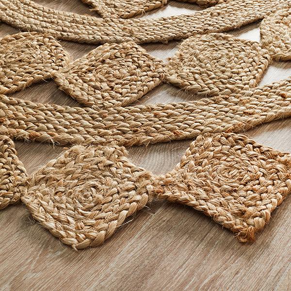 Life Interiors Atrium Tessellate Round Rug (Natural)